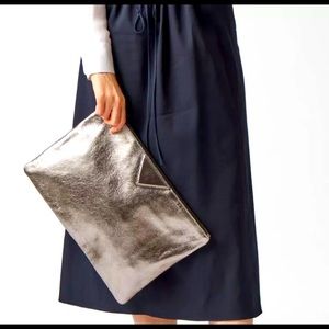 Chrome Soft Leather Clutch Purse